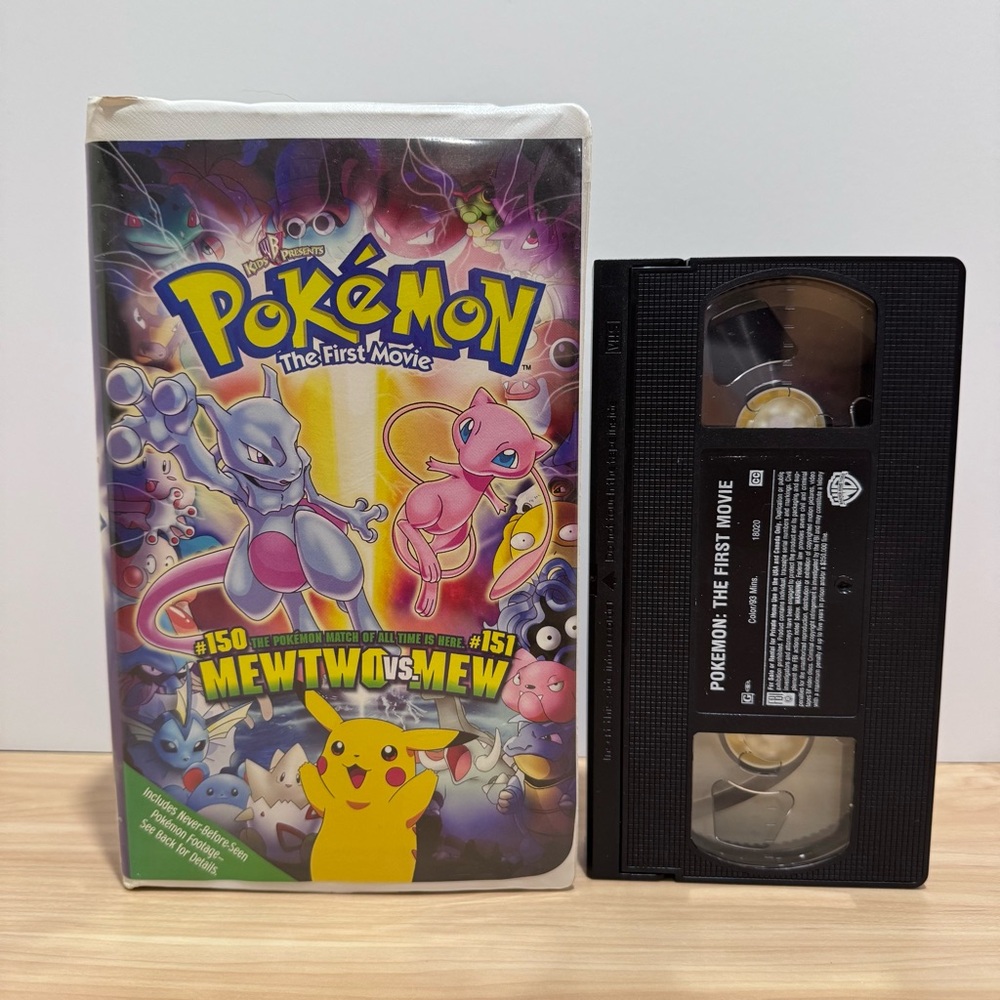 Vintage Pokemon The First Movie VHS Mewtwo vs Mew 1999 Warner Bros Kids Pikachu